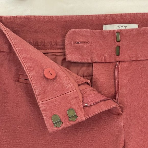 Ann Taylor LOFT Marisa Red Pants Petite Women's Size 0P - Picture 7 of 9